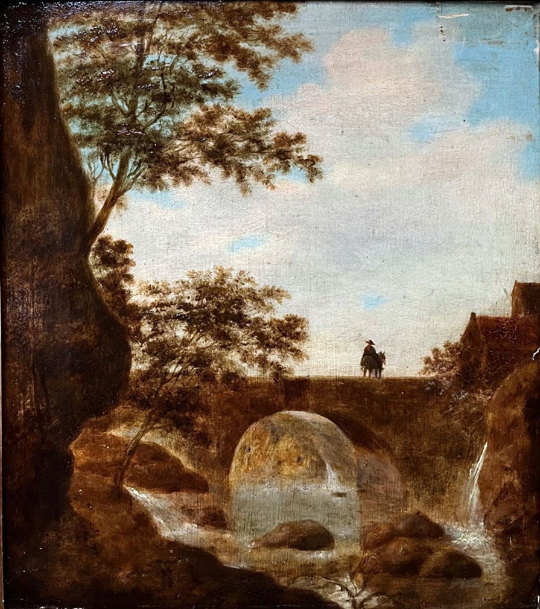 Mid-19th-century Flemish School (oil On Panel) 27 × 24 Cm (without Frame)-photo-2