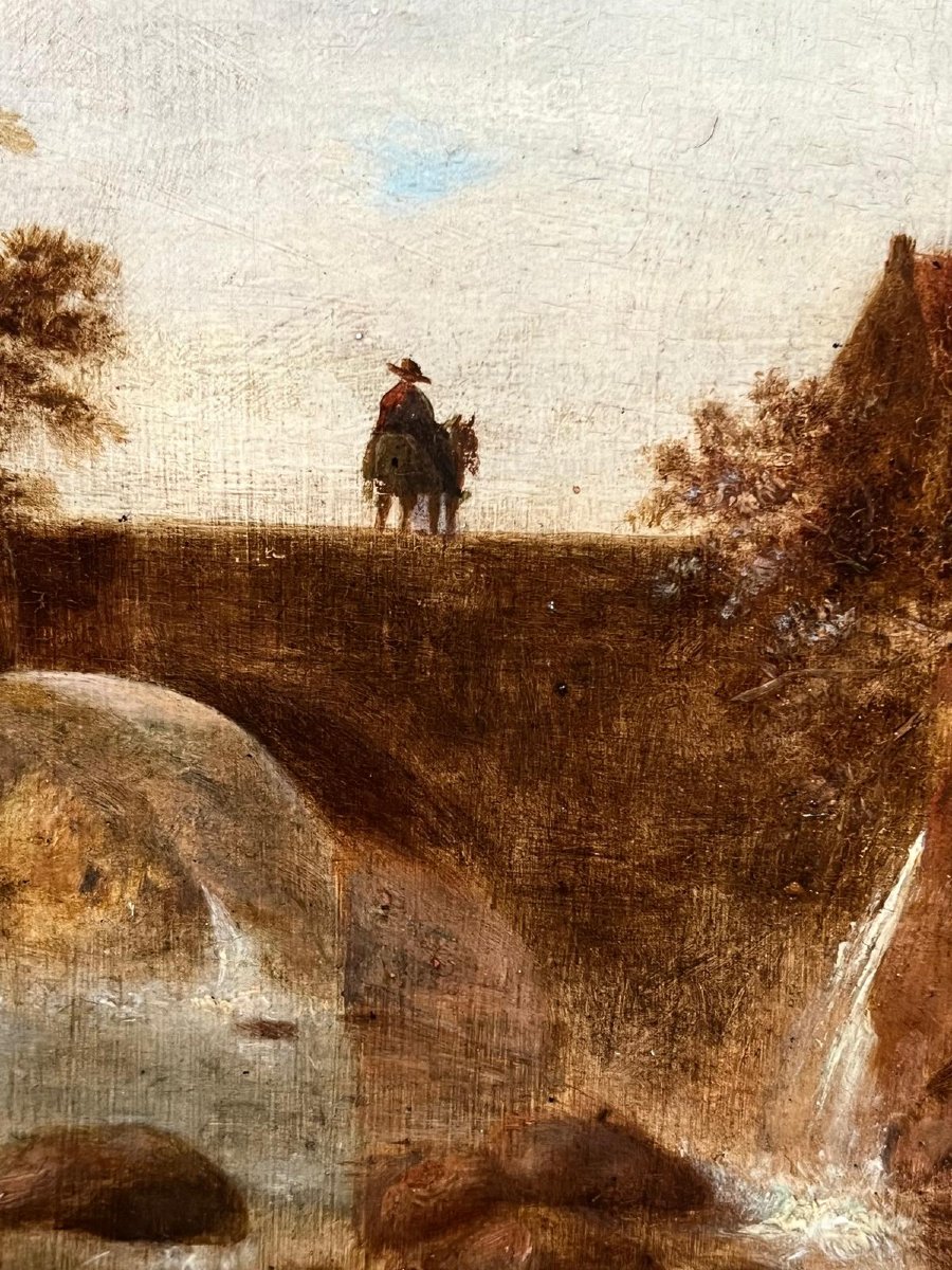 Mid-19th-century Flemish School (oil On Panel) 27 × 24 Cm (without Frame)-photo-3