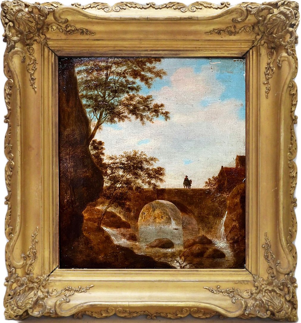 Mid-19th-century Flemish School (oil On Panel) 27 × 24 Cm (without Frame)
