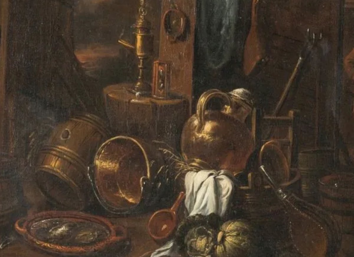 17th-century Flemish - Hendrick Martensz Sorgh (1611–1670) Kitchen Scene  - 100 × 81 Cm-photo-3