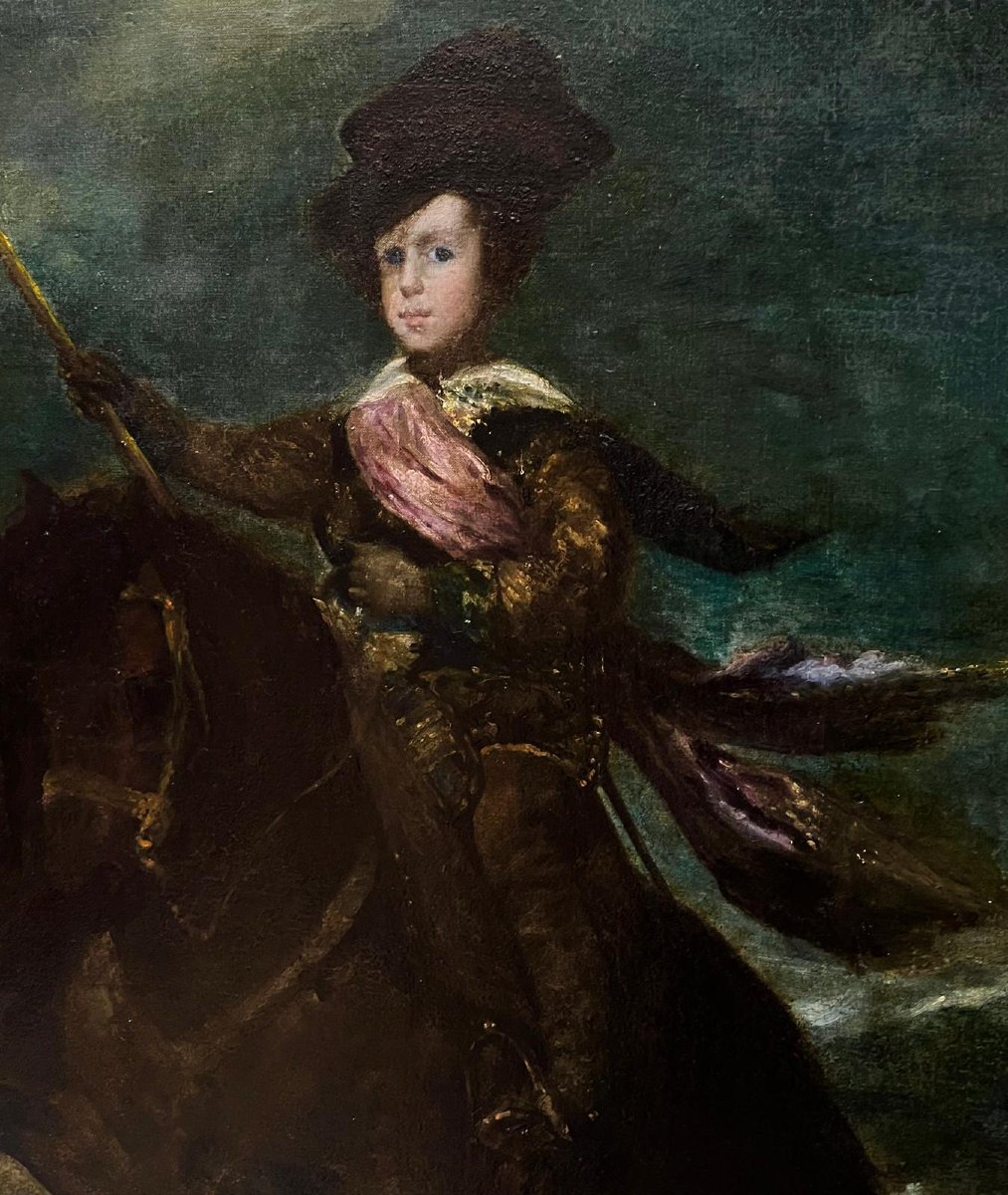 L’Infant Baltasar Carlos à cheval — D’après Diego Velázquez — Début du XIXe siècle (1m X 1,23m)-photo-4