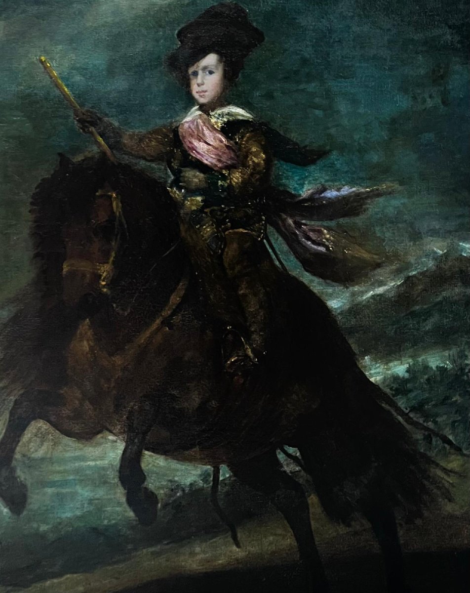 L’Infant Baltasar Carlos à cheval — D’après Diego Velázquez — Début du XIXe siècle (1m X 1,23m)-photo-1