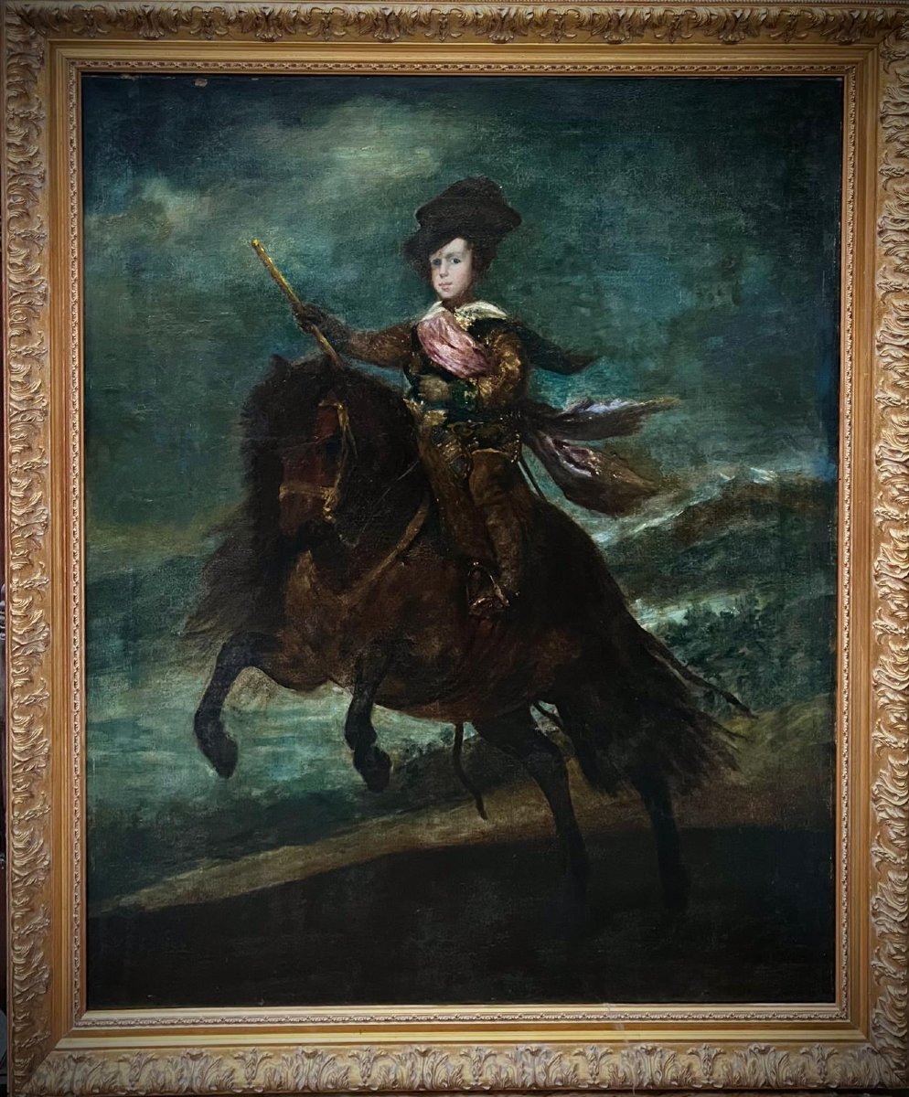 L’Infant Baltasar Carlos à cheval — D’après Diego Velázquez — Début du XIXe siècle (1m X 1,23m)