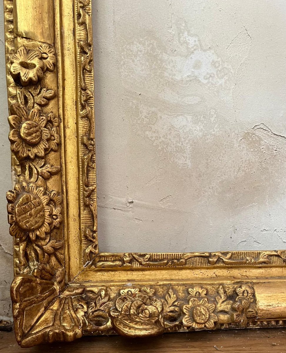 Carved And Gilded Wooden Frame, Early 18th Century — 86 × 101 Cm-photo-2