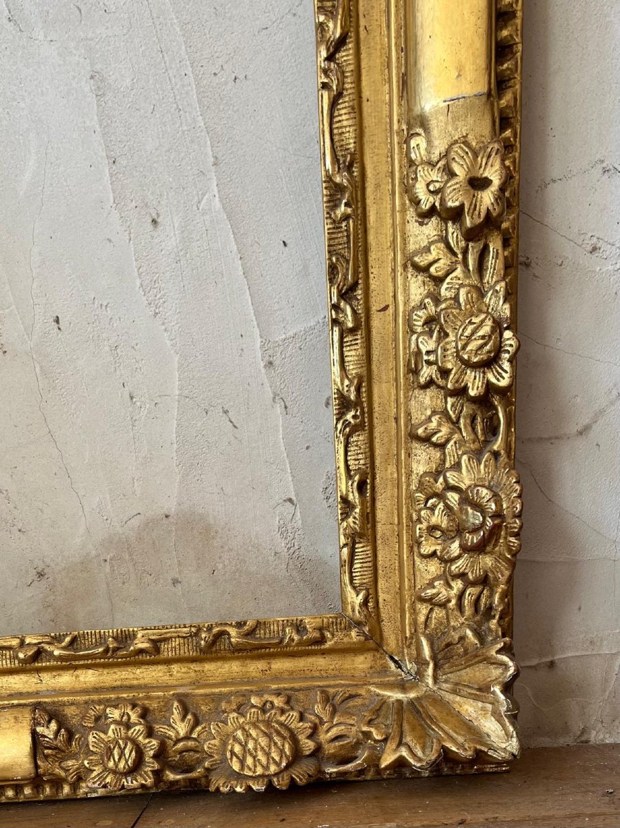 Carved And Gilded Wooden Frame, Early 18th Century — 86 × 101 Cm-photo-3