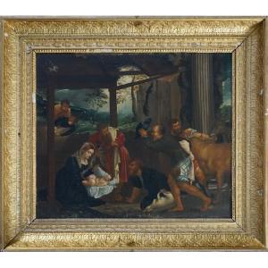 Nativité - école du Nord - XVIIe - 64 X 51 cm