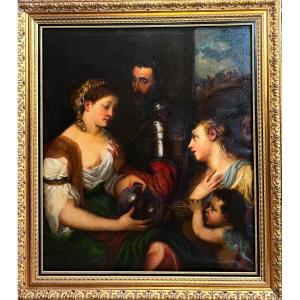 19th-century School, After Titian Conjugal Allegory Hst Dimensions: 117 X 103 Cm