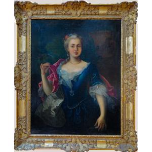 Ecole XVIIIe - Entourage de Jean-Marc Nattier – Portrait de jeune femme - 126 X 105 cm