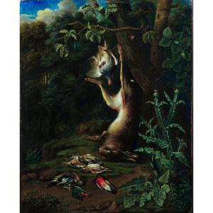 Nature morte aux gibiers attrib. Philip Ferdinand de Hamilton (1664-1750) hsp 32 X 24 cm