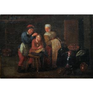 Le cabinet du chirurgien. Attrib. Hendrik Maertensz. Sorgh (1610-1670) hst 25 X 35 cm