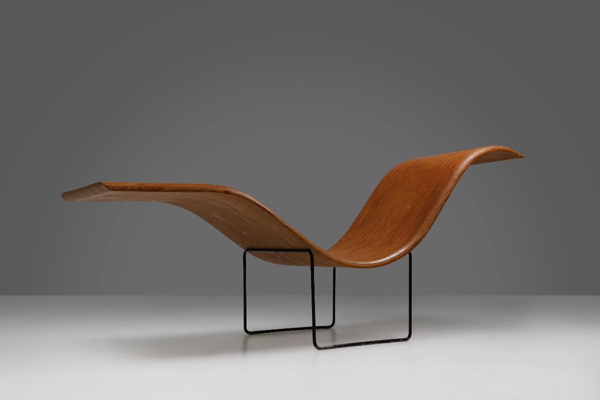 Chaise longue en stratifié empilé du milieu du siècle par Tiller Lesser, Allemagne, années 1990