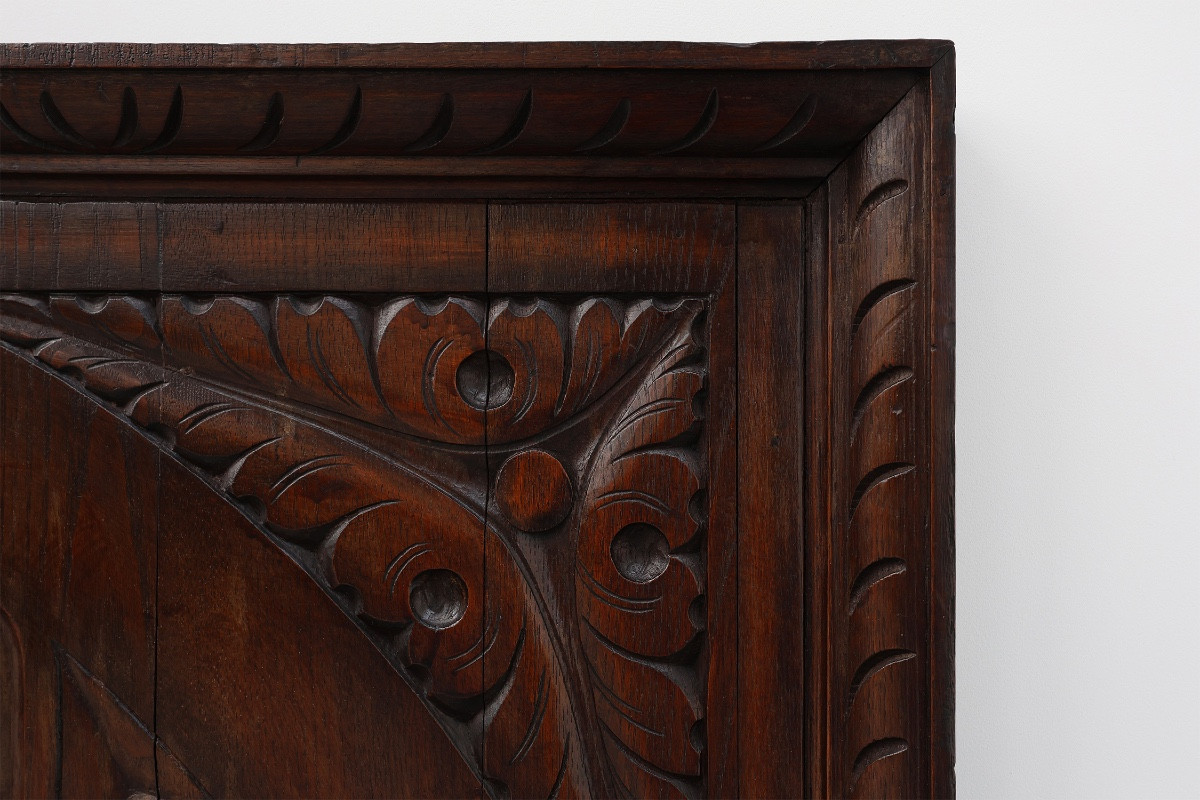 Pair Of Large Portuguese Oak Carved Wall Panels, Circa 1850-photo-2