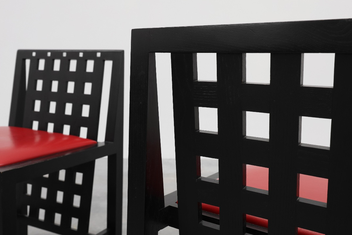 Ensemble De 4 Chaises De Salle à Manger Ds3 Par Charles Rennie Mackintosh Pour Atelier Int-photo-2