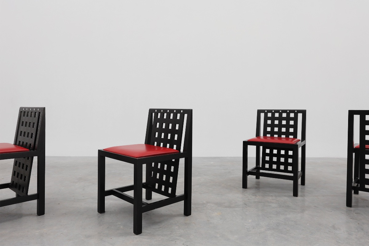 Ensemble De 4 Chaises De Salle à Manger Ds3 Par Charles Rennie Mackintosh Pour Atelier Int-photo-1