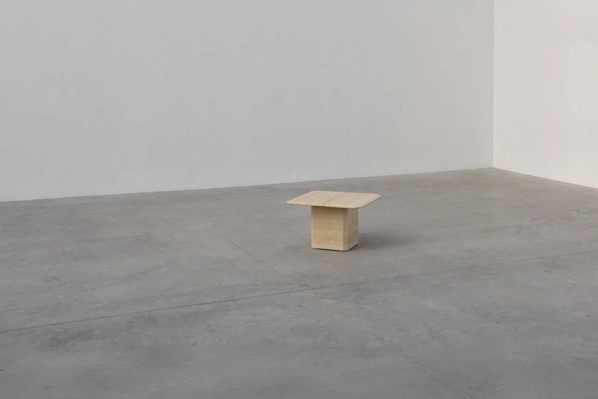      Mid-century Square Travertine Coffee Or Side Table, Italy, 1960s-photo-3
