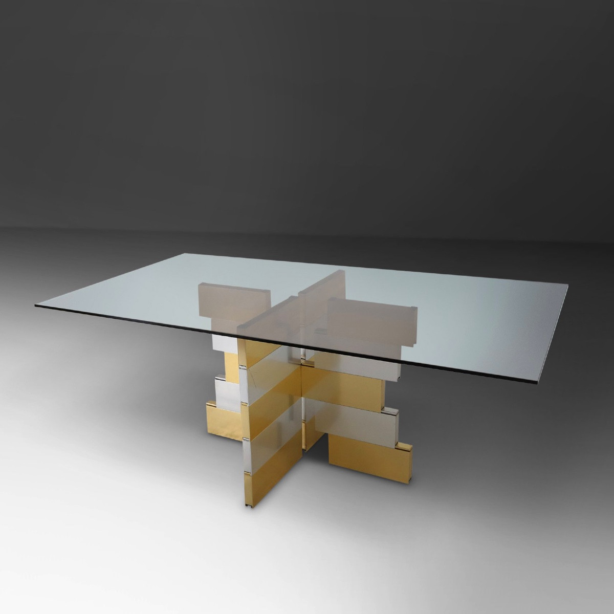 Table à manger postmoderne à la manière de Paul Evans, années 1970