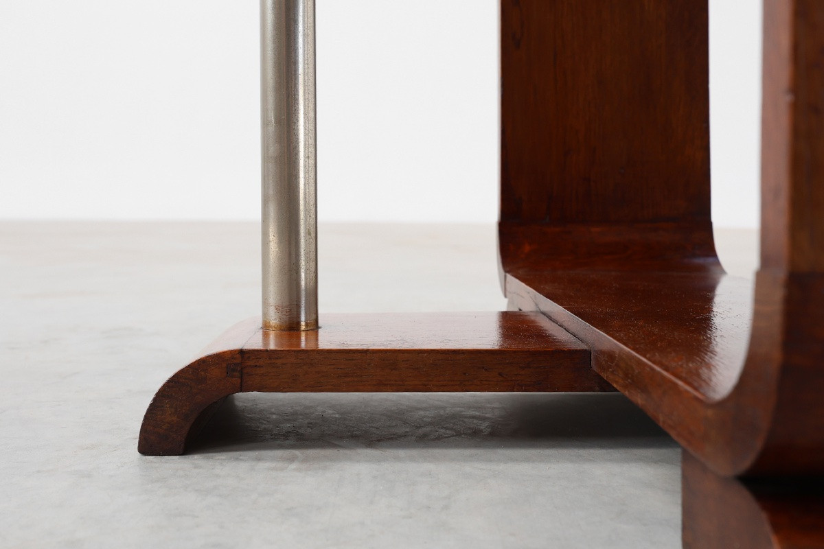 Table d'appoint carrée Art Déco en placage de chêne, France vers 1925-photo-7