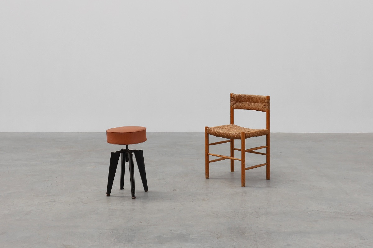 Tabouret Clemenceau emblématique d'André Domin et Marcel Genevière, France 1957-photo-2