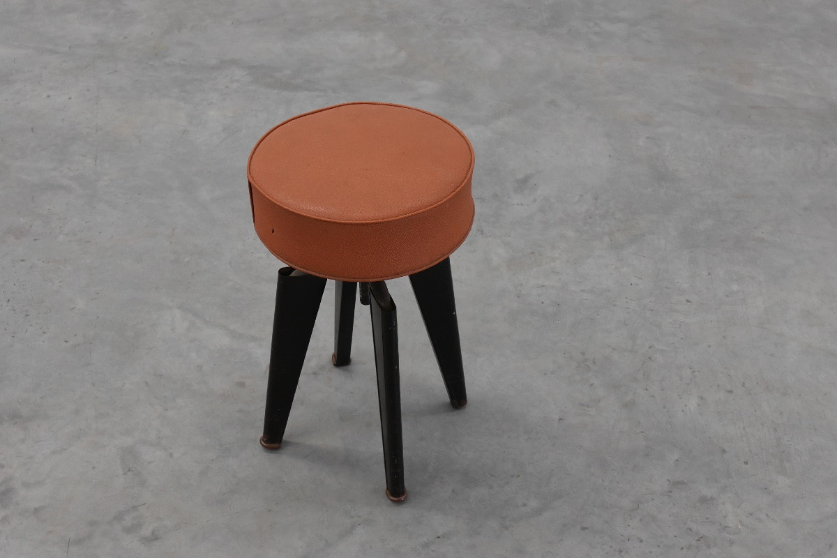 Tabouret Clemenceau emblématique d'André Domin et Marcel Genevière, France 1957-photo-4