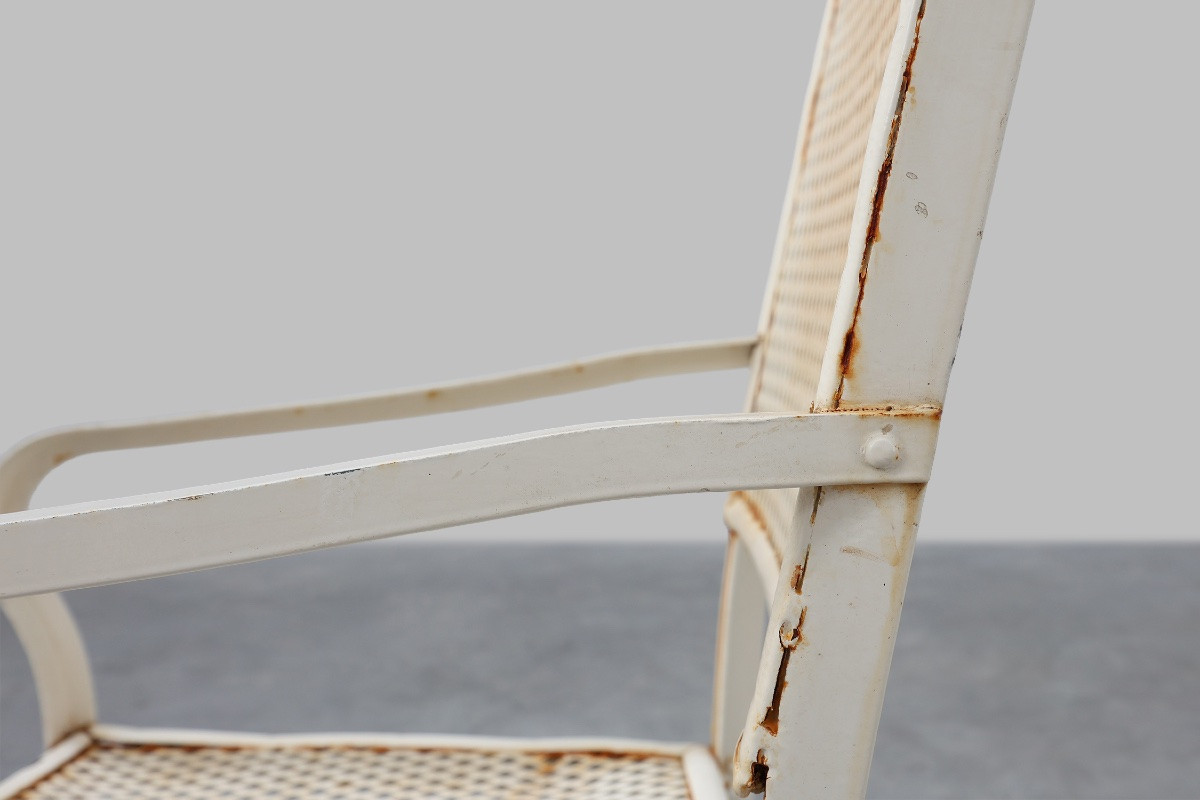 Set Of 4 Iron Garden Chairs By Gustave Serrurier-bovy For Serrurier Et Cie, 1903-photo-3