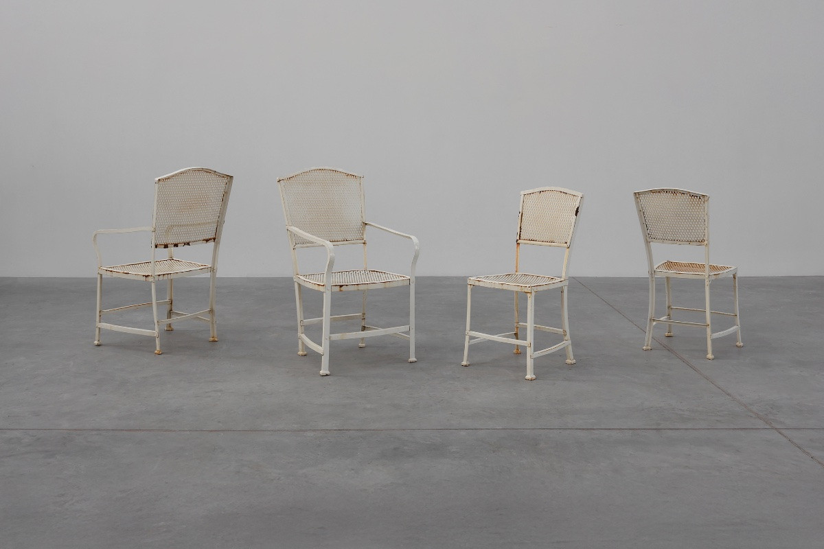 Set Of 4 Iron Garden Chairs By Gustave Serrurier-bovy For Serrurier Et Cie, 1903-photo-2