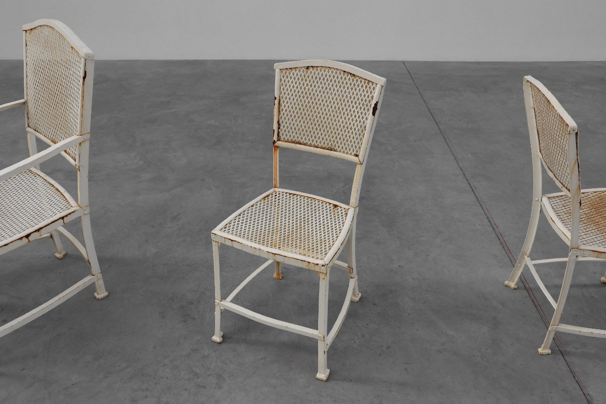 Set Of 4 Iron Garden Chairs By Gustave Serrurier-bovy For Serrurier Et Cie, 1903-photo-5