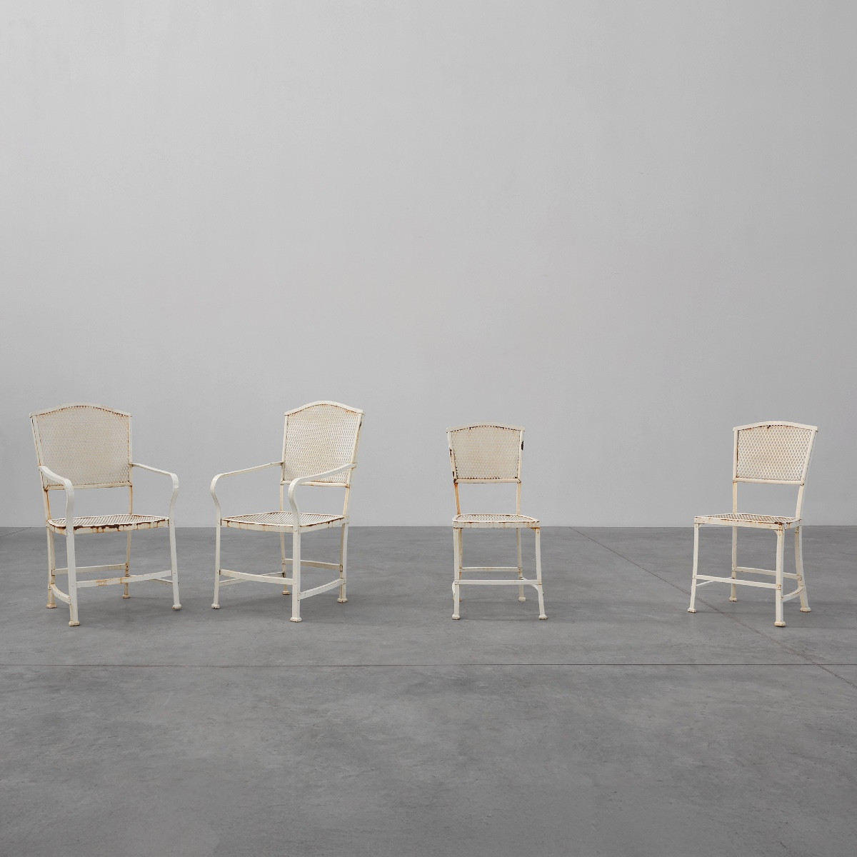 Set Of 4 Iron Garden Chairs By Gustave Serrurier-bovy For Serrurier Et Cie, 1903