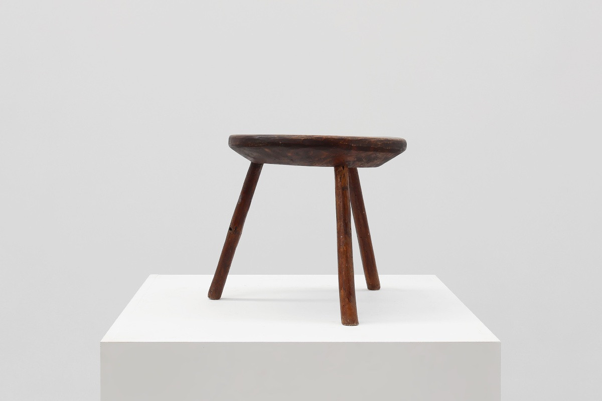  French Rustic Wooden Stool In Wabi Sabi Style, Circa 1850-photo-5