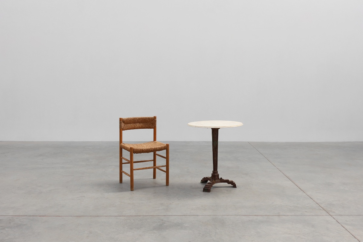 Table de bistrot Art Déco en fonte avec plateau en marbre, France vers 1925-photo-3