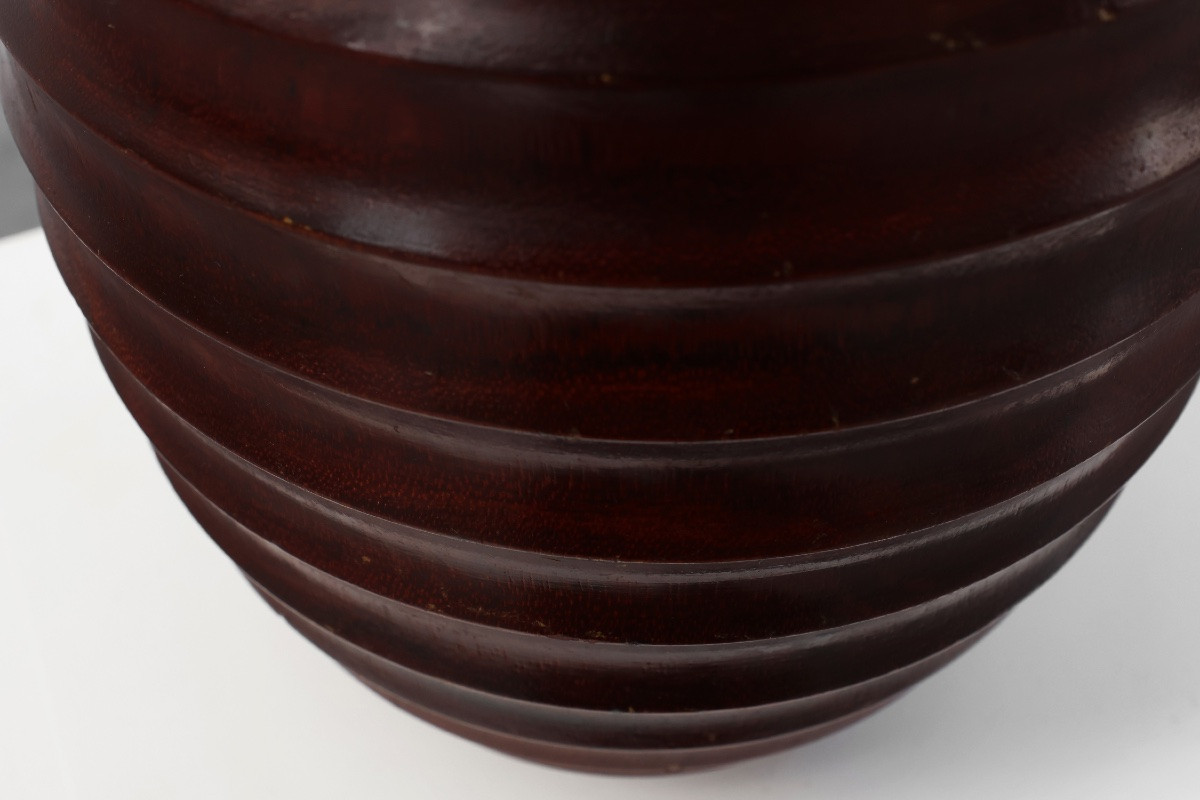 Grand vase français en bois tourné de style Art Déco, vers 1925-photo-2