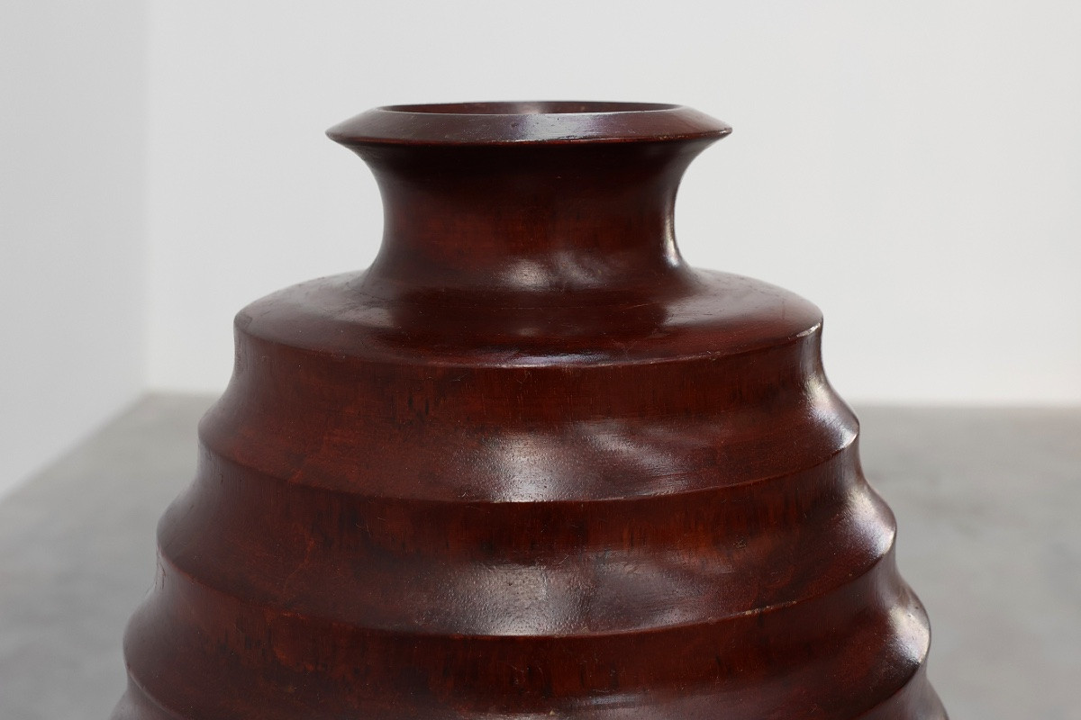 Grand vase français en bois tourné de style Art Déco, vers 1925-photo-5