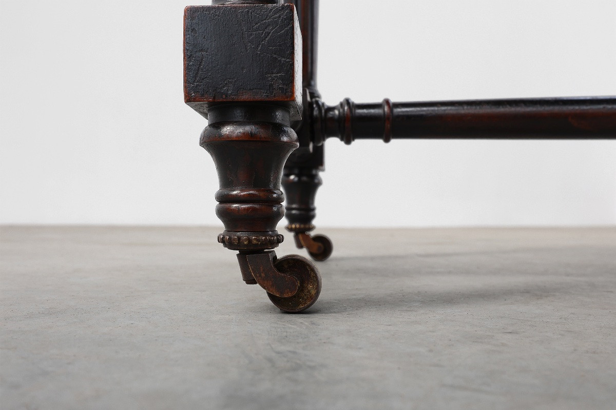 19th Century English Side Table With Geometric Wood Inlays By John Taylor-photo-4