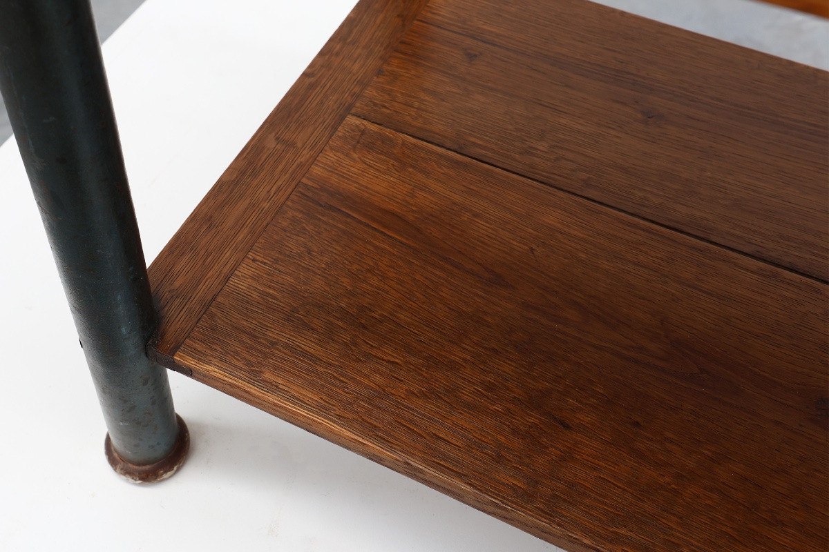 Table d'appoint ou table de chevet industrielle de style Bauhaus, Belgique vers 1910-photo-6