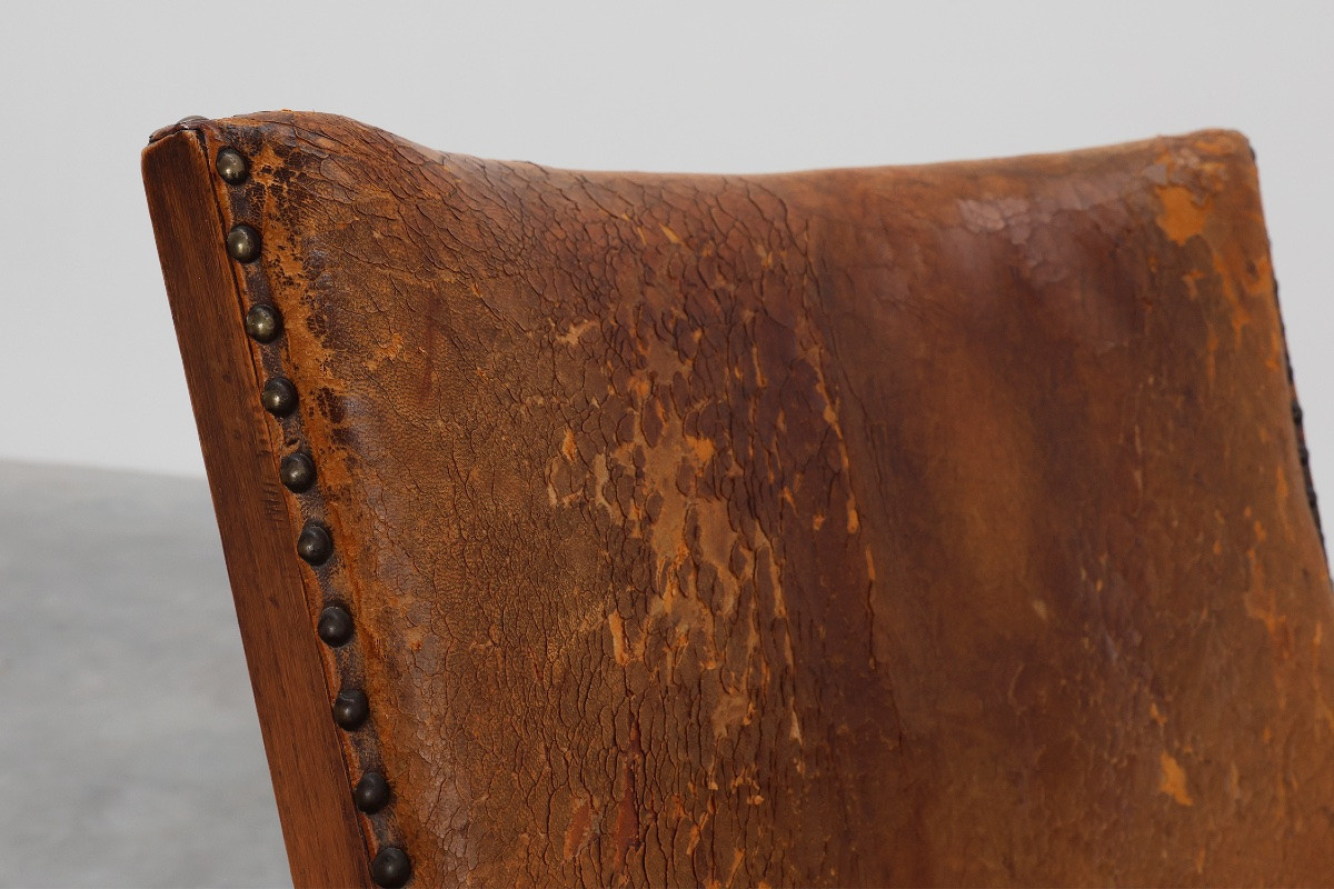 Fauteuil en cuir et chêne par Theo Ruth pour Artifort, Pays-Bas, années 1940-photo-4