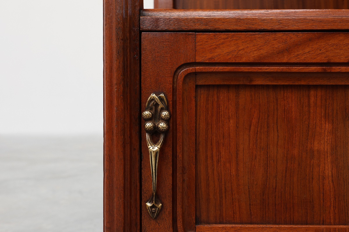 Pair Of Art Nouveau Bedside Tables With Marble Tops By Paul Alexandre Dumas, France -photo-6