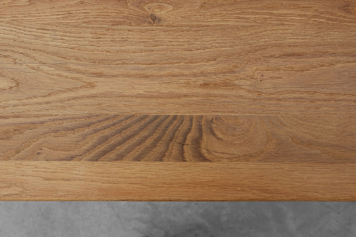 Table à tréteaux en chêne français du XXe siècle avec pieds festonnés et plateau en planches-photo-2