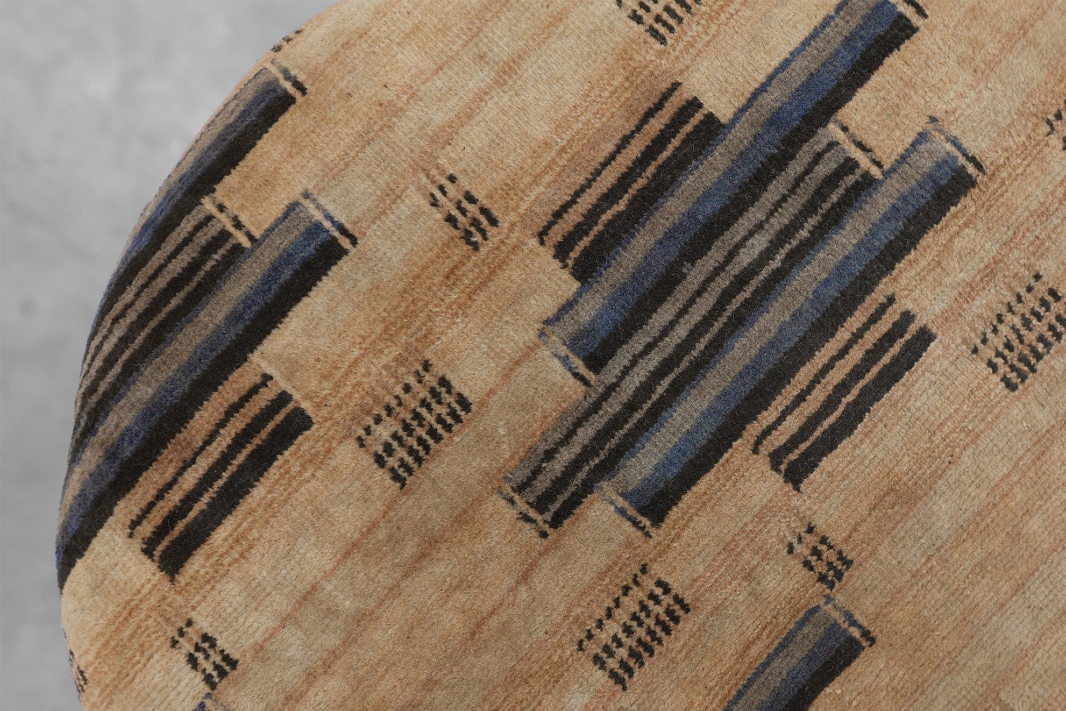 Tabouret de piano Art Déco réglable avec revêtement d'origine, France, années 1920-photo-1