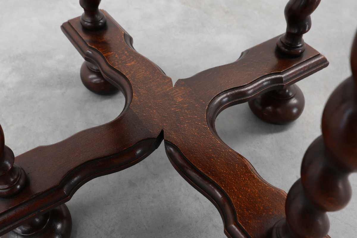 Rustic Round Twisted Oak Side Table, France 1950s-photo-7