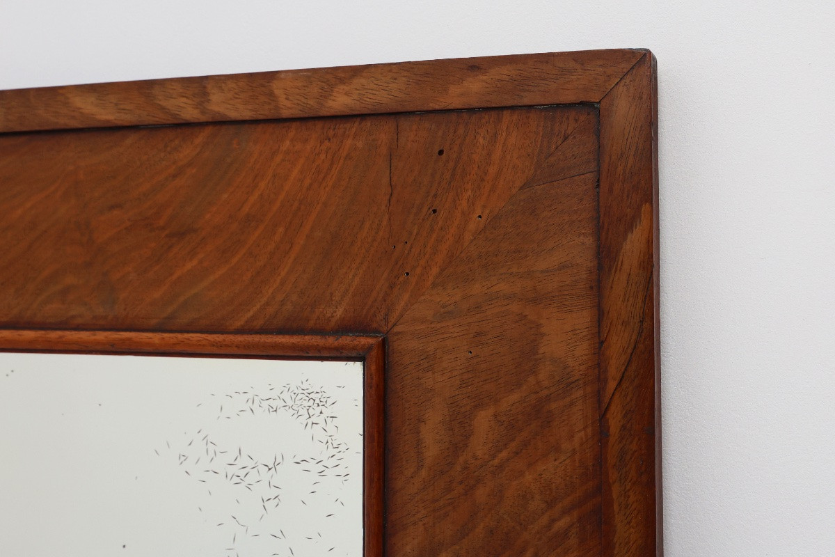 Antique Rectangular Walnut Wall Mirror, France, Circa 1880-photo-4