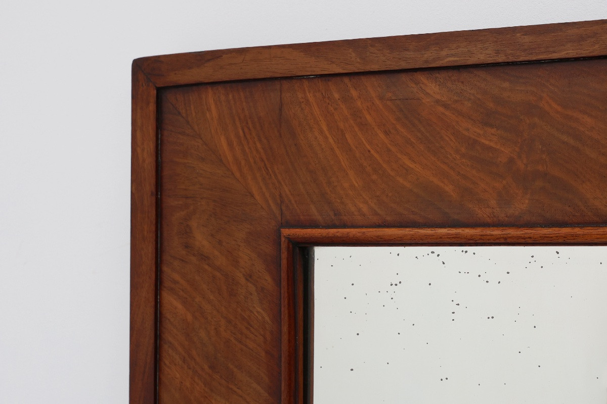 Antique Rectangular Walnut Wall Mirror, France, Circa 1880-photo-2