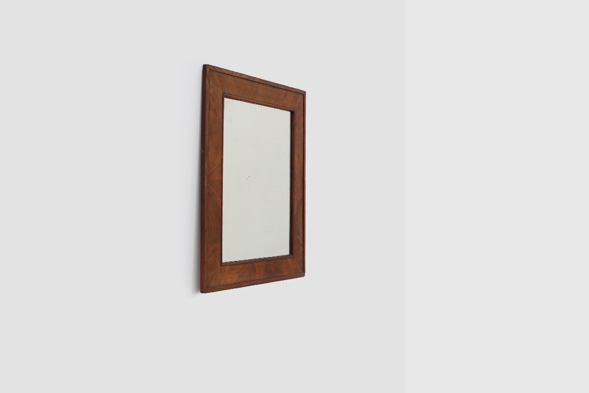 Antique Rectangular Walnut Wall Mirror, France, Circa 1880-photo-6