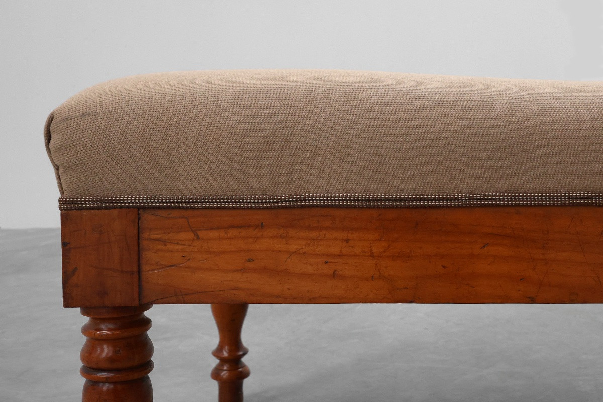 Elegant 19th-century Bench With Six Turned Legs, Circa 1840-photo-3