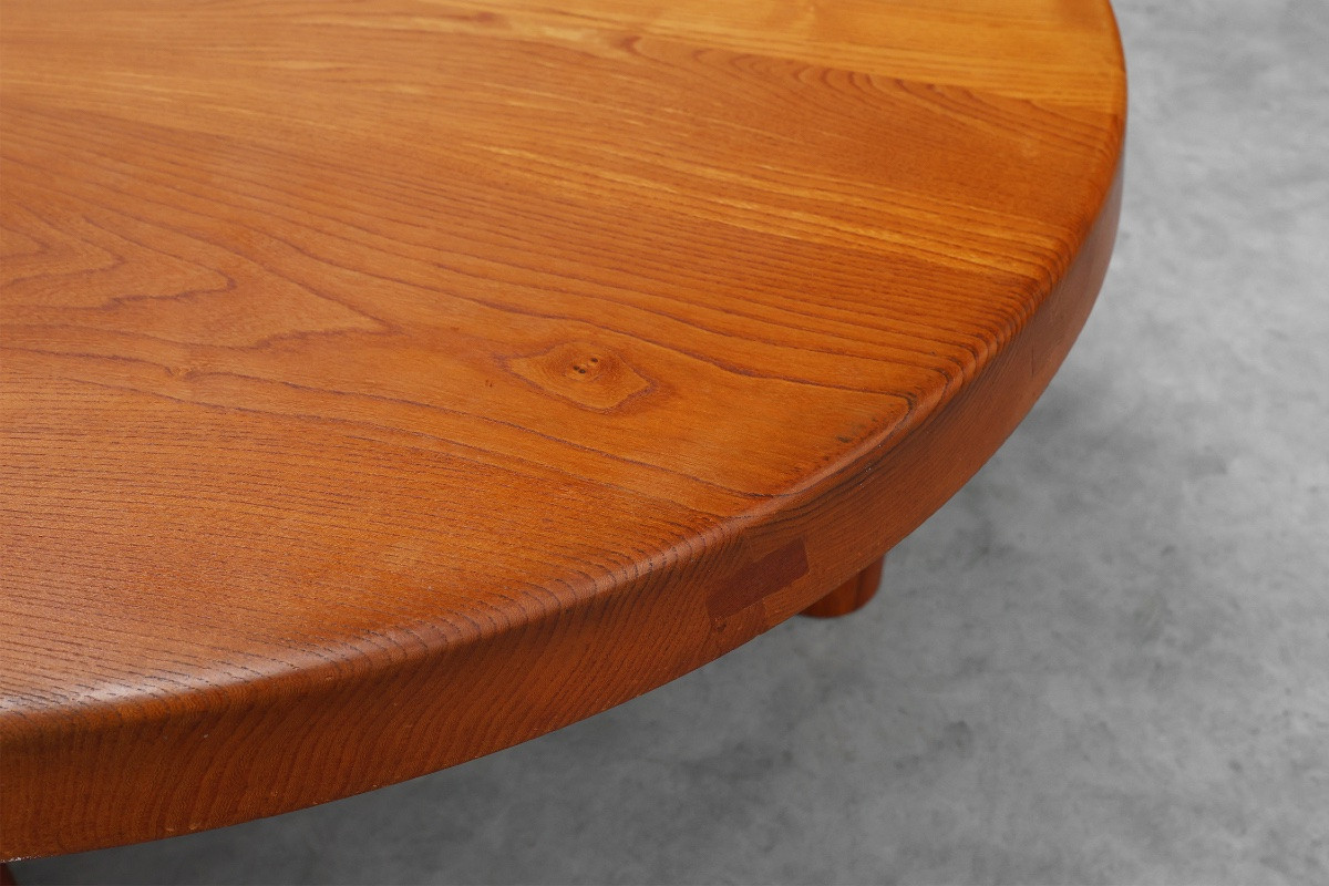 Pierre Chapo, Table basse Modèle T02M en orme massif, France 1976-photo-2