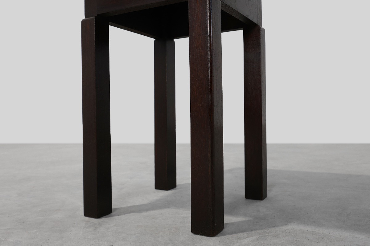 Table d’appoint carrée Art Déco en chêne, France, vers 1920-photo-5