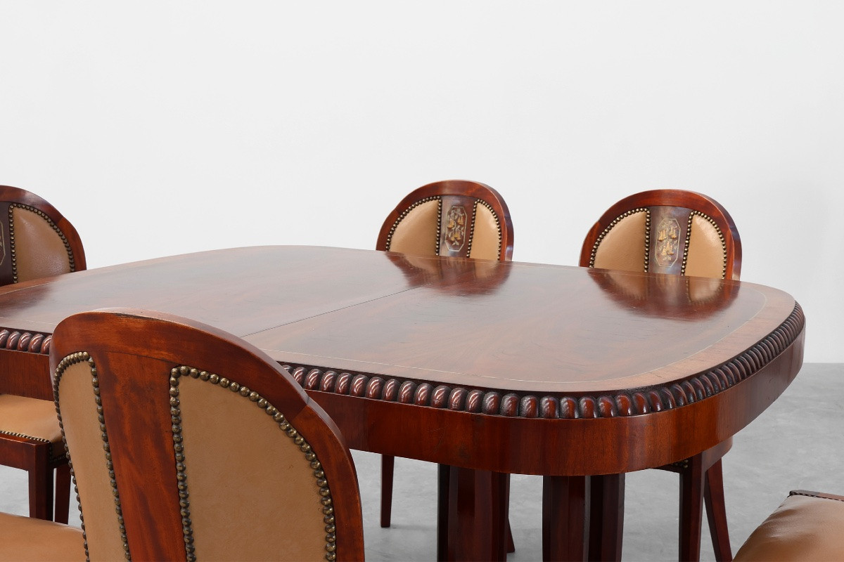 Art Deco Dining Room By De Coene, Belgium, 1935. This Exceptional Set-photo-4