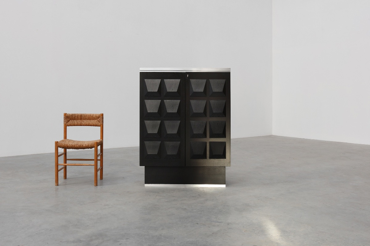 Brutalist Sideboard Or China Cabinet From The Mid-20th Century, Belgium, Circa 1970-photo-2