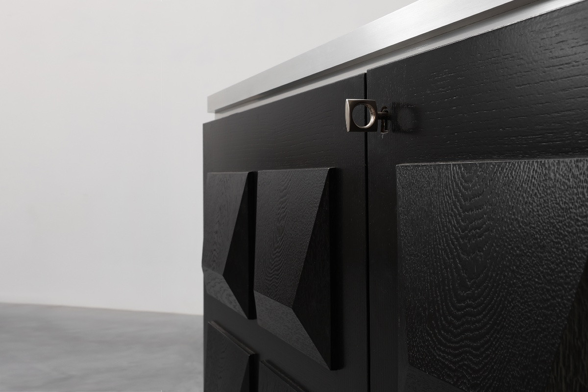 Brutalist Sideboard Or China Cabinet From The Mid-20th Century, Belgium, Circa 1970-photo-3