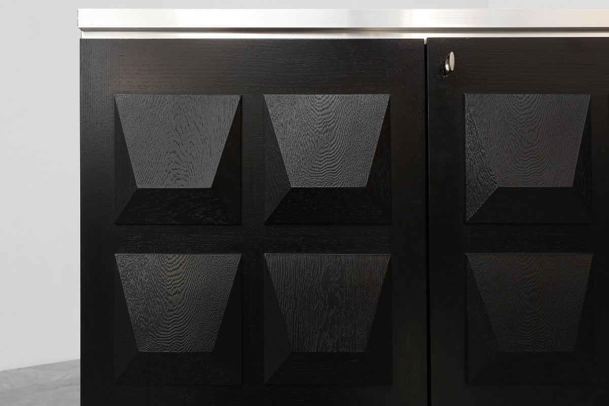 Brutalist Sideboard Or China Cabinet From The Mid-20th Century, Belgium, Circa 1970-photo-3