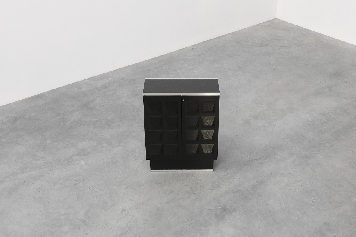 Brutalist Sideboard Or China Cabinet From The Mid-20th Century, Belgium, Circa 1970-photo-4