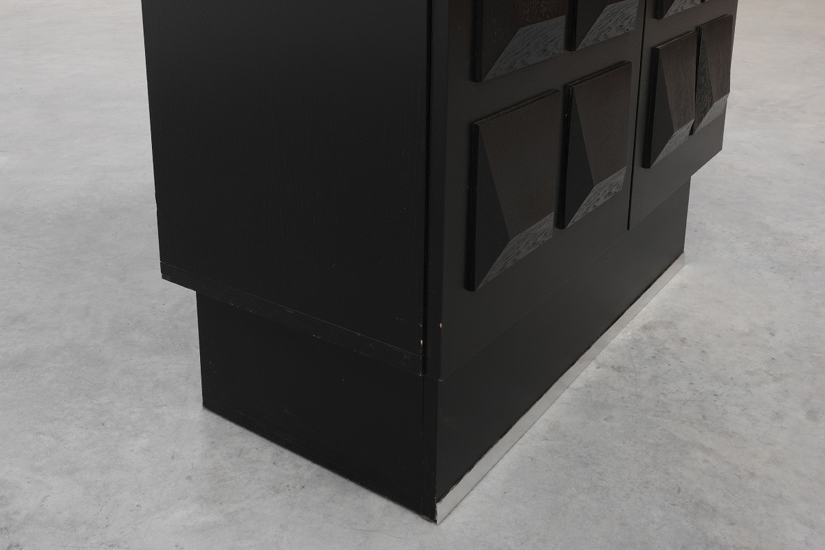 Brutalist Sideboard Or China Cabinet From The Mid-20th Century, Belgium, Circa 1970-photo-7
